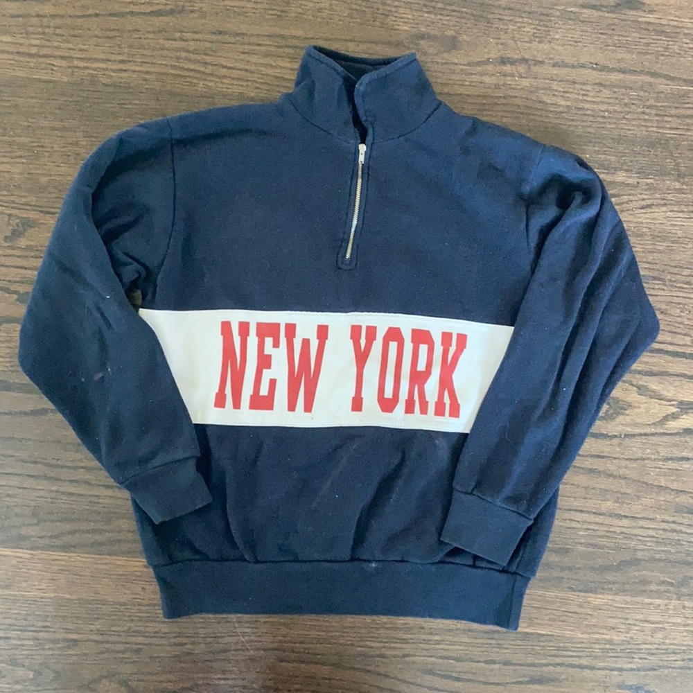 brandy melville new york quarter zip sweatshirt